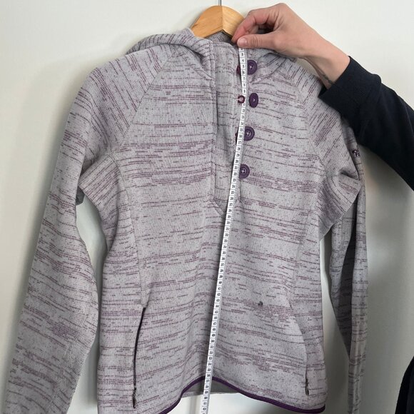 North Face. Hooded Sweater. Grey and Purple Color. Size L (Fits M). Womens. - Picture 8 of 11